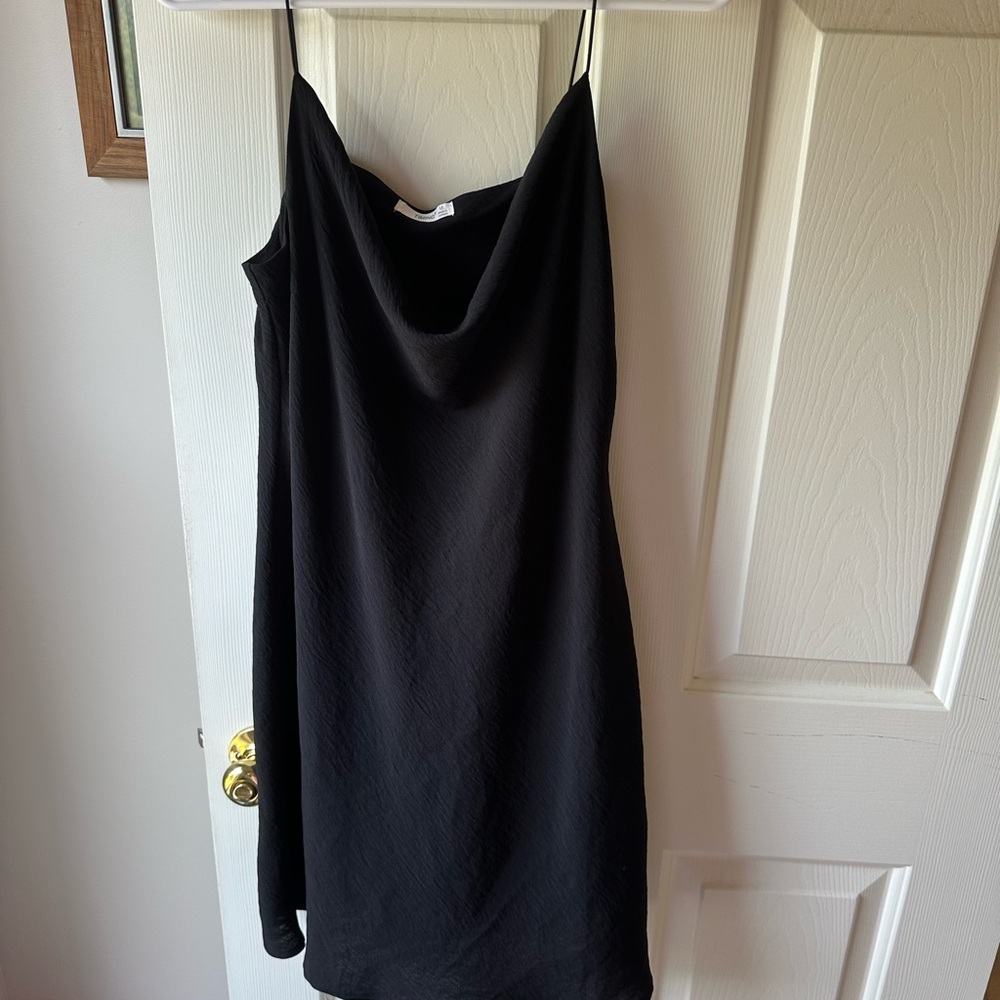 Timing Black Cowl Neck Mini Dress